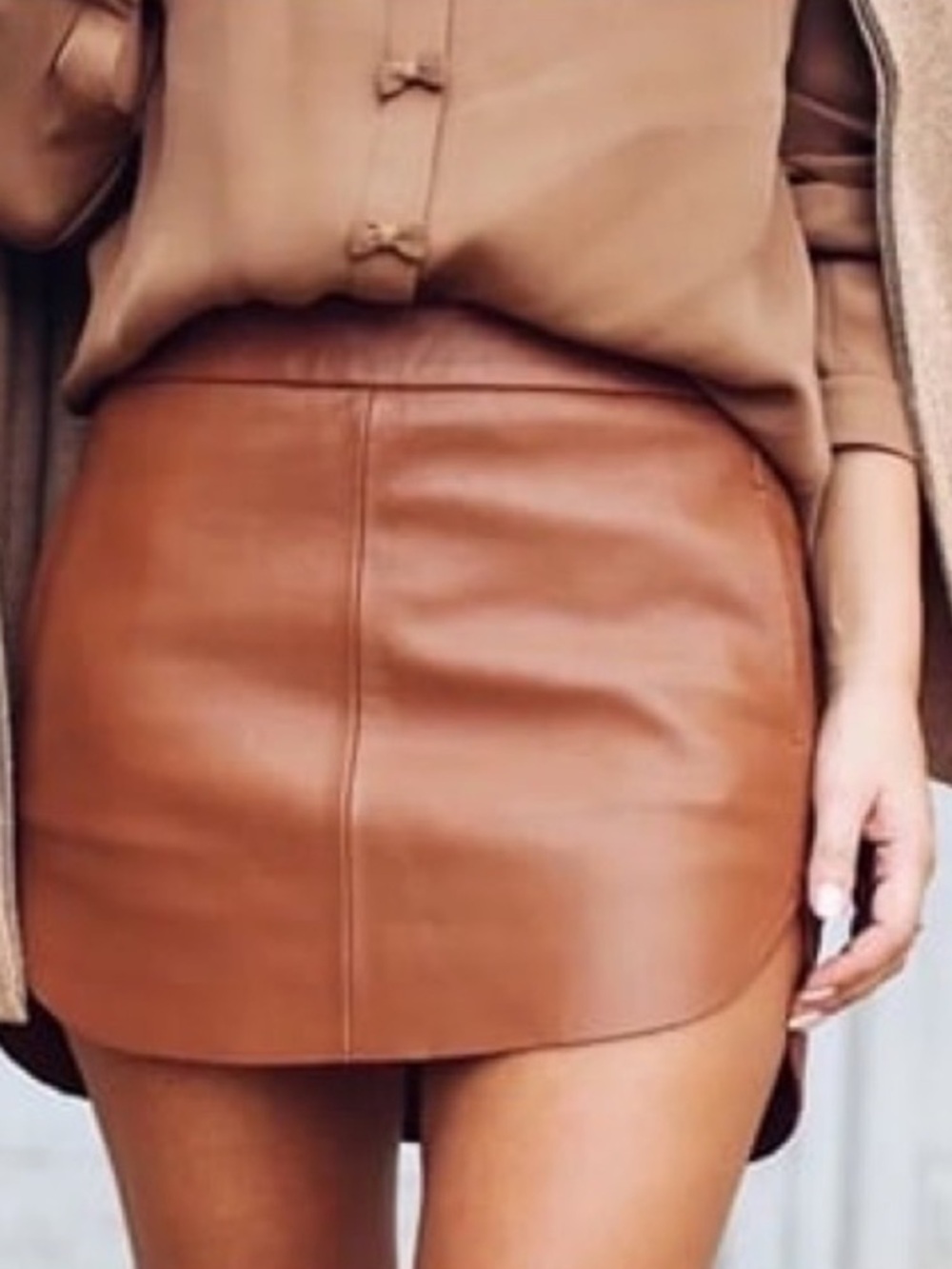 Mason Lambskin Leather Mini Skirt,